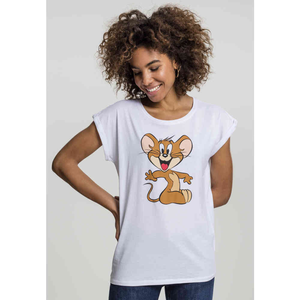 Merchcode Tom And Jerry - Tom & Jerry Mouse Damen TShirt - Weiß
